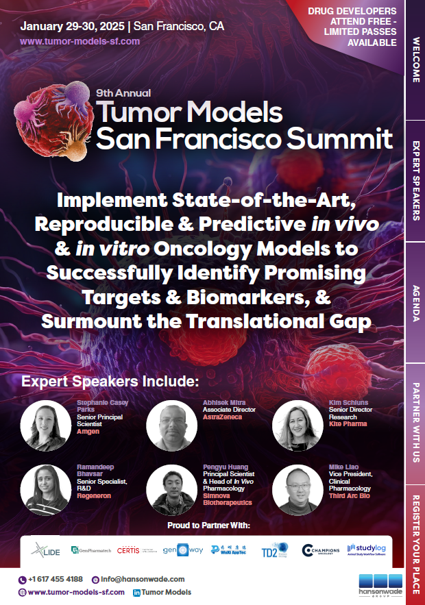 9th Tumor Models San Francisco Summit 2025 Brochure Cover